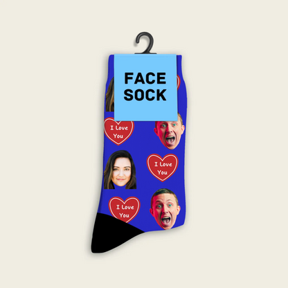 FaceSock | Individuelle Ich liebe dich-Socken mit Foto