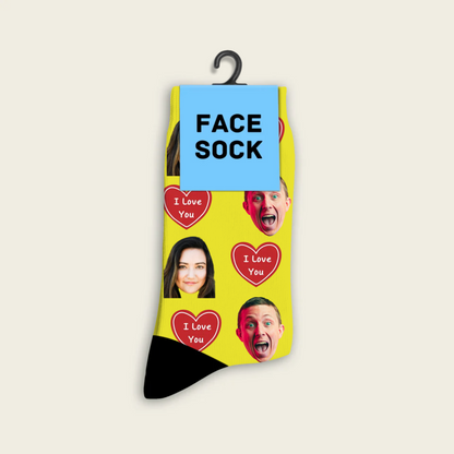 FaceSock | Individuelle Ich liebe dich-Socken mit Foto