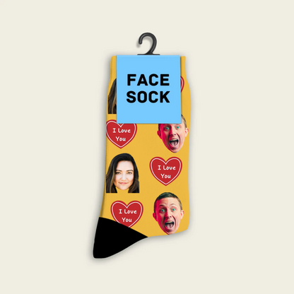 FaceSock | Individuelle Ich liebe dich-Socken mit Foto