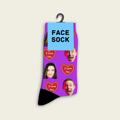 FaceSock | Individuelle Ich liebe dich-Socken mit Foto