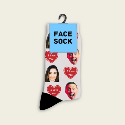 FaceSock | Individuelle Ich liebe dich-Socken mit Foto