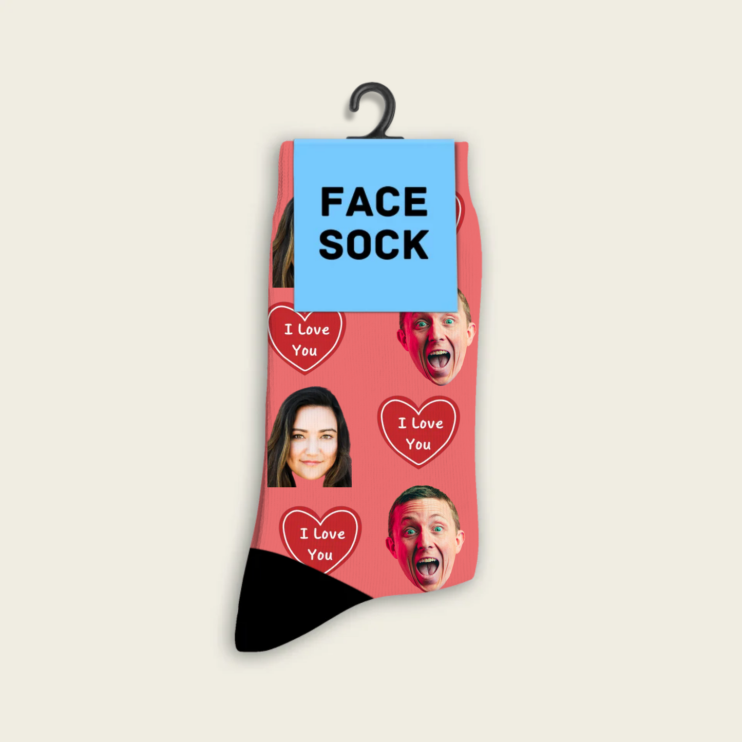 FaceSock | Individuelle Ich liebe dich-Socken mit Foto