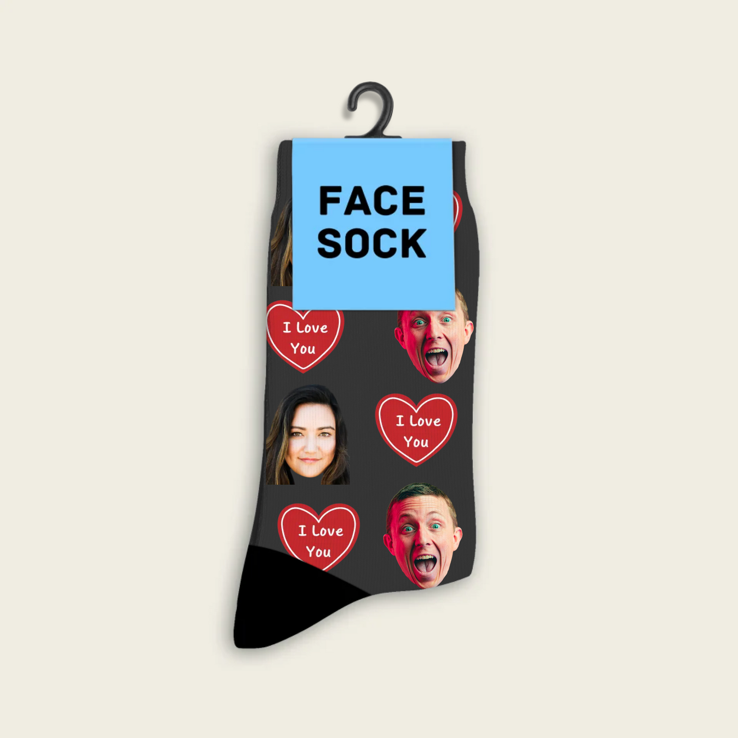 FaceSock | Individuelle Ich liebe dich-Socken mit Foto
